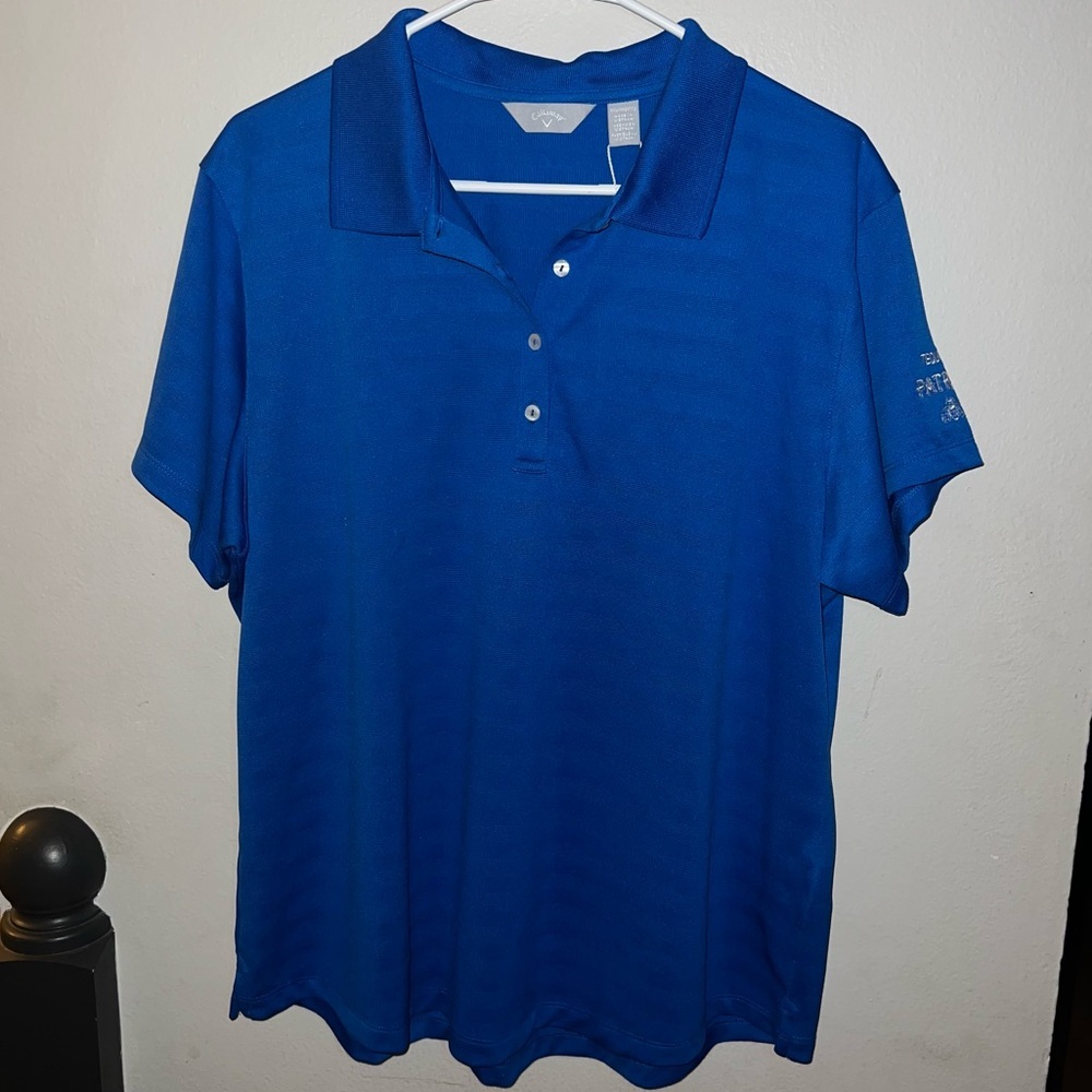 NWT royal blue Callaway Golf Polo w/Tequila Patron embroidered on sleeve - XXL